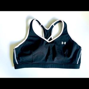 Under armour black and white sports bra